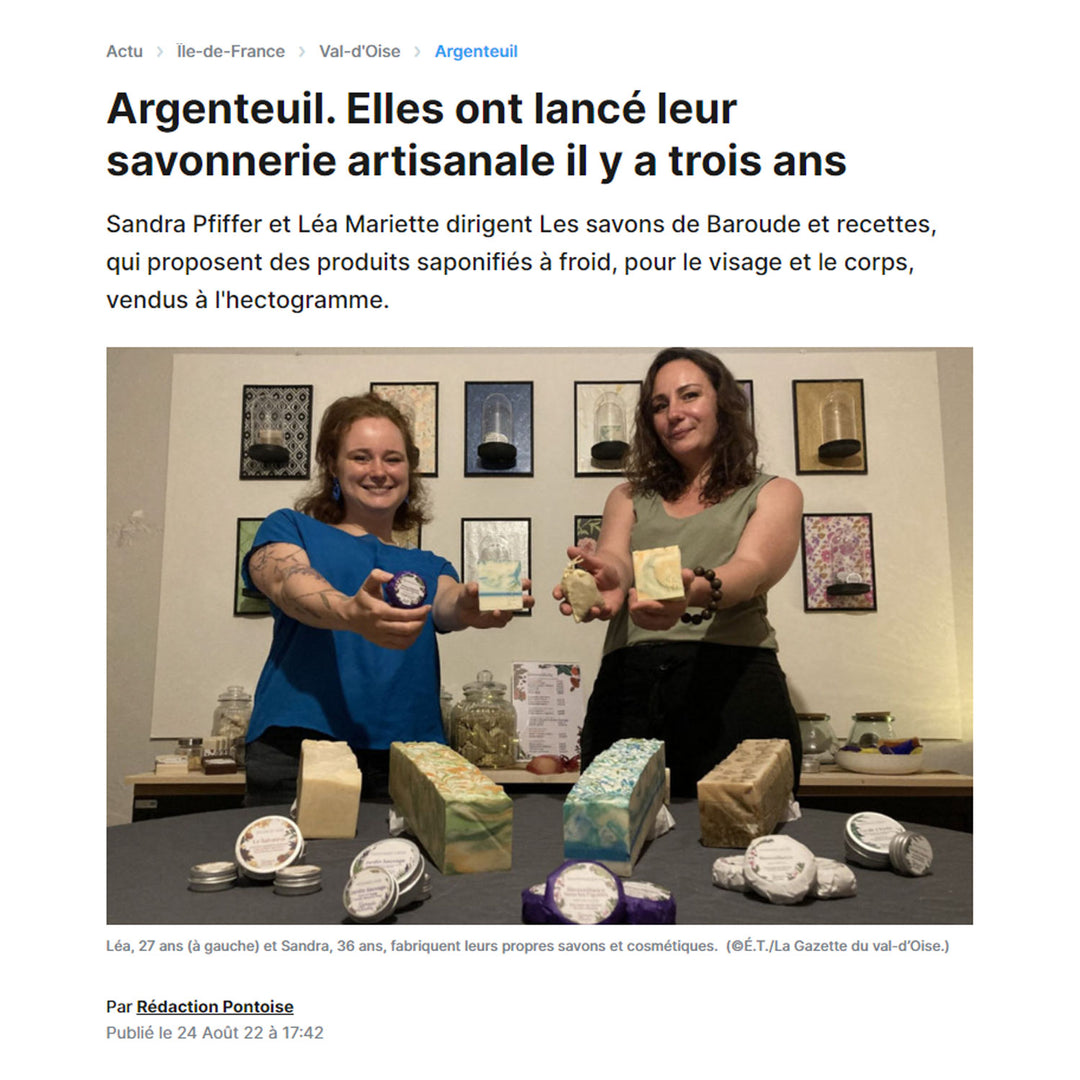 Article Actu.fr : Argenteuil savonnerie artisanale